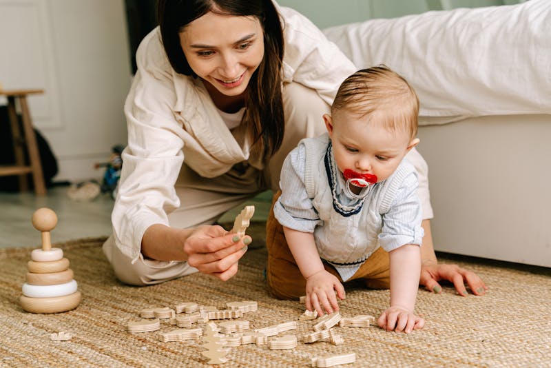 Child exploring Montessori materials